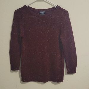 Maroon Chaps Classics sequined sweater